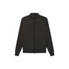 Essentials Fw22 Stretch Off Black Solid Color Zipper Stand Collar Casual Jacket Coat Women Dark Gray Black FOG-FW22-702