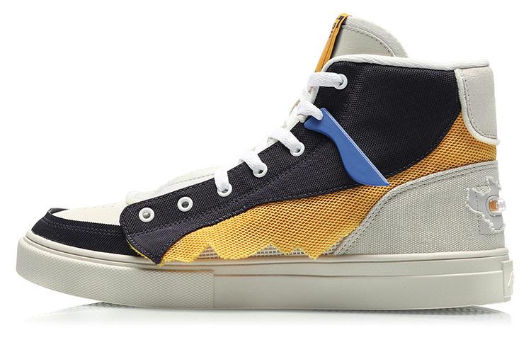 Li Ning Текстиль, Синтетическая Кожа Нескользящие, Износостойкие, Сбалансированные, Дышащие Высокие Скейтбордические Кроссовки AGCR079-3 42