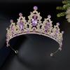 Purple Bridal Tiara Baroque Crown Rhinestone Tiara Princess Crown Wedding Hair Accessories Dress Accessories