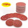 170Pcs 5inch 8 Hook & Loop Sandpaper (40/60/80/120/150/240/320/400/600 Mesh) - Compatible with Orbital Sander