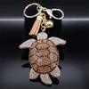 Sweet Cute Cartoon Sea Turtle Keychain Women Men Alloy Full Rhinestone Key Chain Keyrings Hanging Jewelry Accessories K5120S05