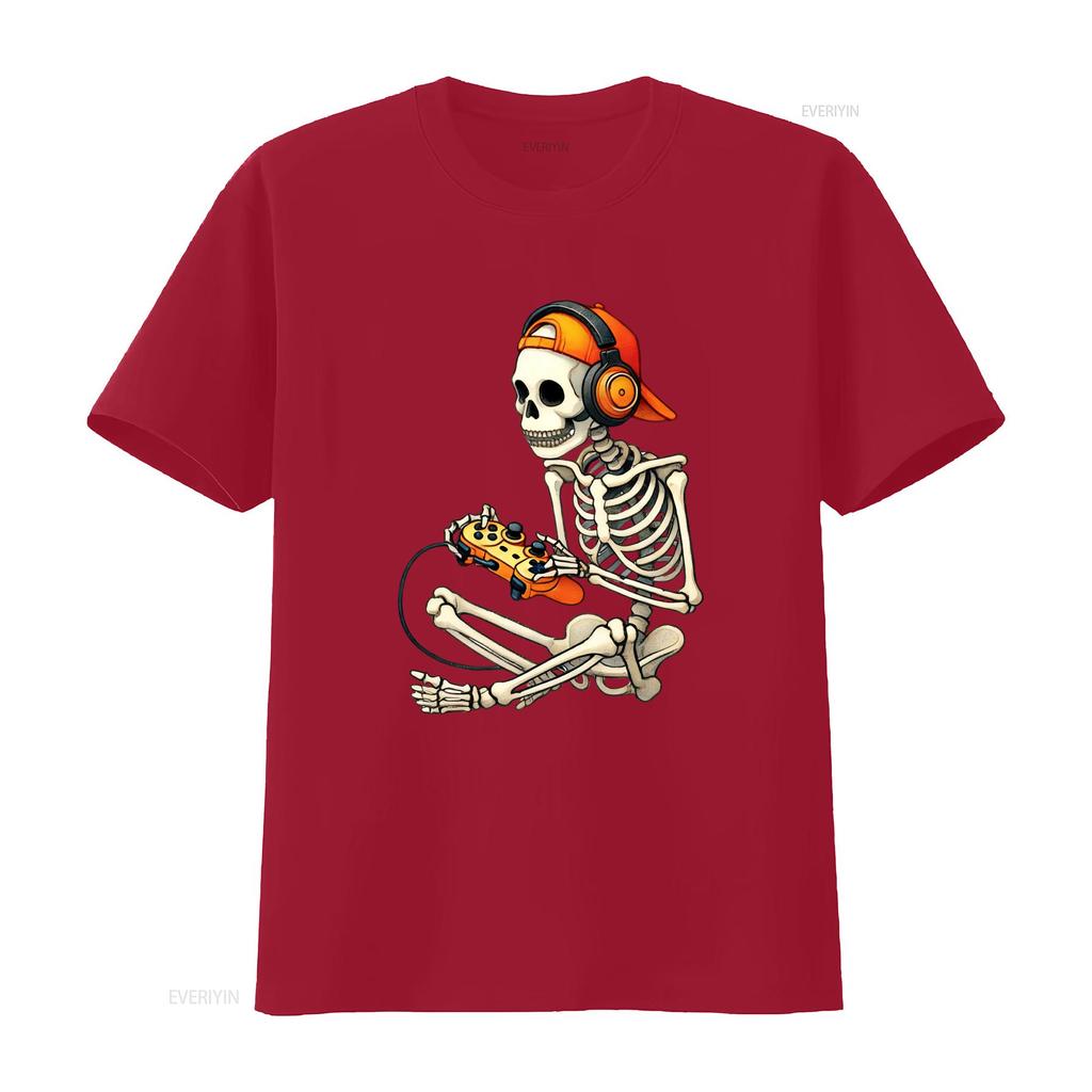 Halloween Skeleton Gamer Video Gaming Boys Unisex Kids T Shirt Vintage Soft Versatile Fashion Homme Breathable Stretched