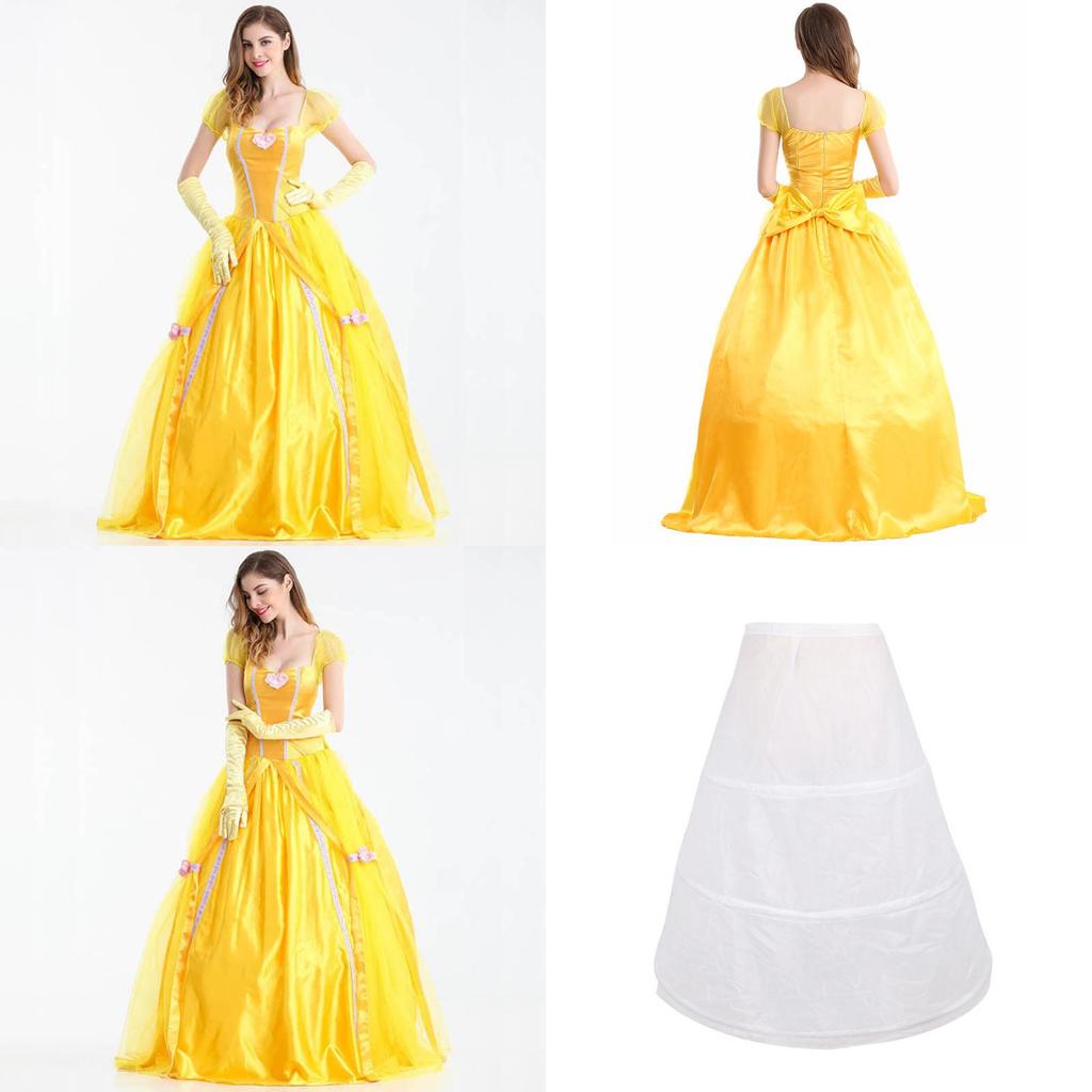 Enchanting Princess Belle Cosplay Fancy Dress For Halloween And Parties