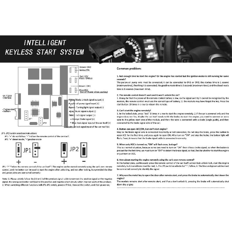 Universal Car Alarm Auto Start Stop System Remote Control Engine Ignition Autostart Kit Keyless Push Start System Car Accessorie