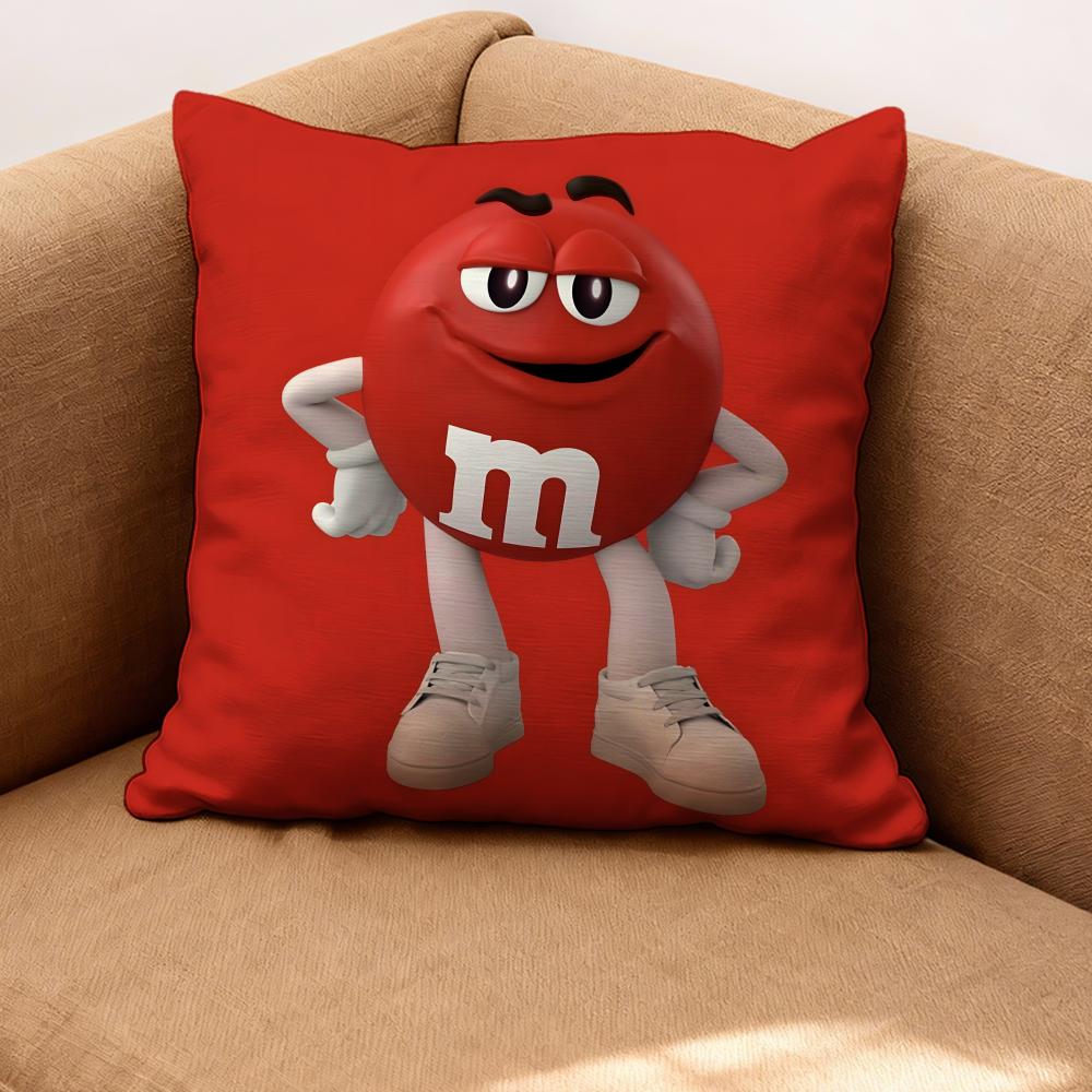 

M&M s Cushion Cover Premium Comfort Reversible Pillow Cove -Two in One Design for Any Room & Car Interior 50cmx50cm