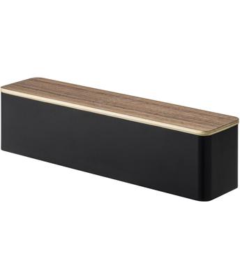 Estojo para talheres Yamazaki Jitsugyo 5405 com tampa, marrom longo, aprox.. 32,7X7,5X8cm, Prevenção de poeira de fiapos, com divisórias