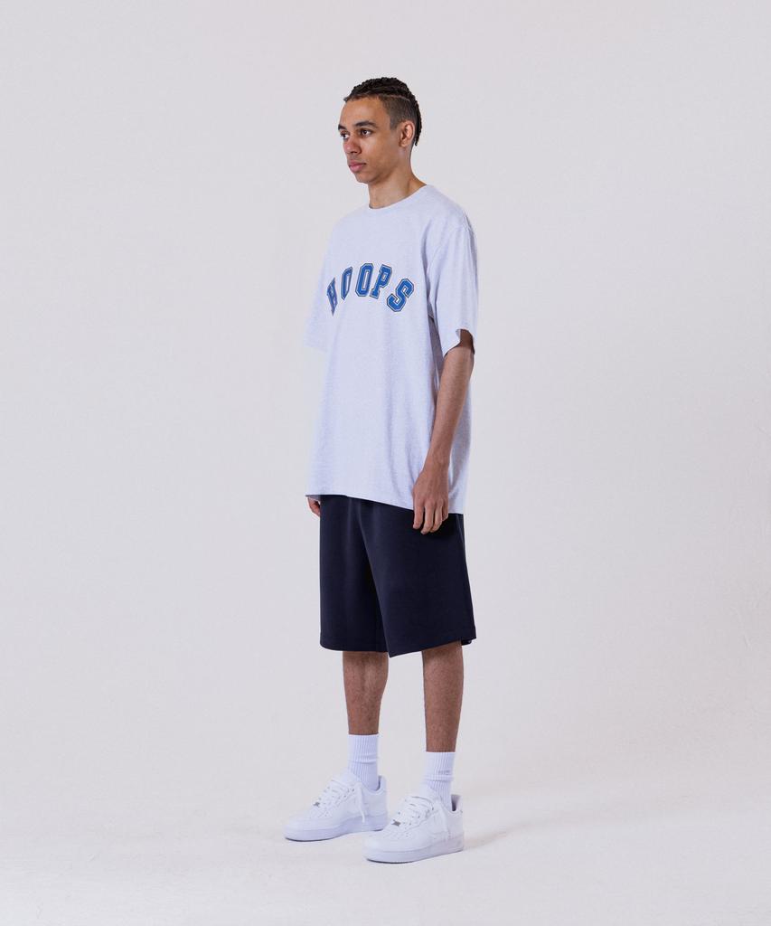 ALL DAY HOOPS Varsity Logo Oversized Short Sleeve T-Shirt Melange White