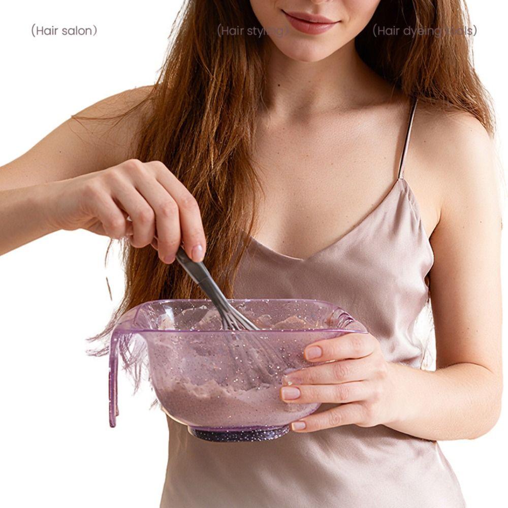 Glitter Color Hair Coloring Bowl Easy To Clean with Scale Hair Dye Mixing Bowl Reusable Large Capacity Hair Dye Bowl