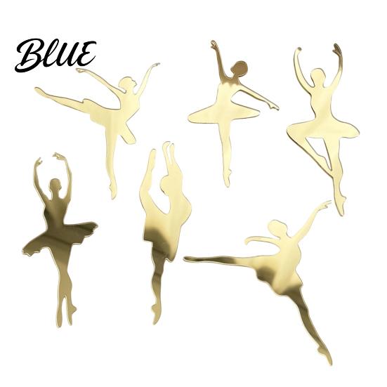 Ballet Dancer Cupcake Decorations 6 Pcs Cake Topper, Acrylic Ballerina Dancing Girl Birthday Elegant Party Favors Decoration for Anniversary,