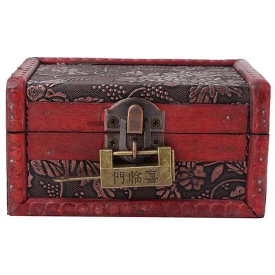 European Vintage Wooden Jewelry Cosmetics Storage Box Container Holder Home Decor with Lock