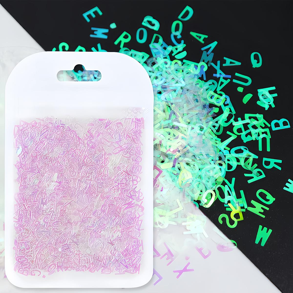 Holographic Glitter Laser Letters Flakes Resin Sequins Fillers Epoxy Resin Filling Crafts Nail Glitter Jewelry Making Supplies
