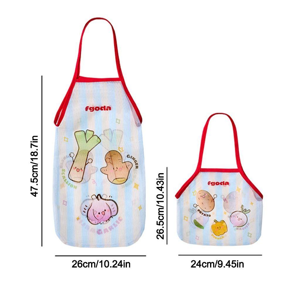 Wall-mounted Kitchen Hanging Bag Breathable Cartoon Mesh Bags Large Capacity Hollow Vegetable Storage Bag
