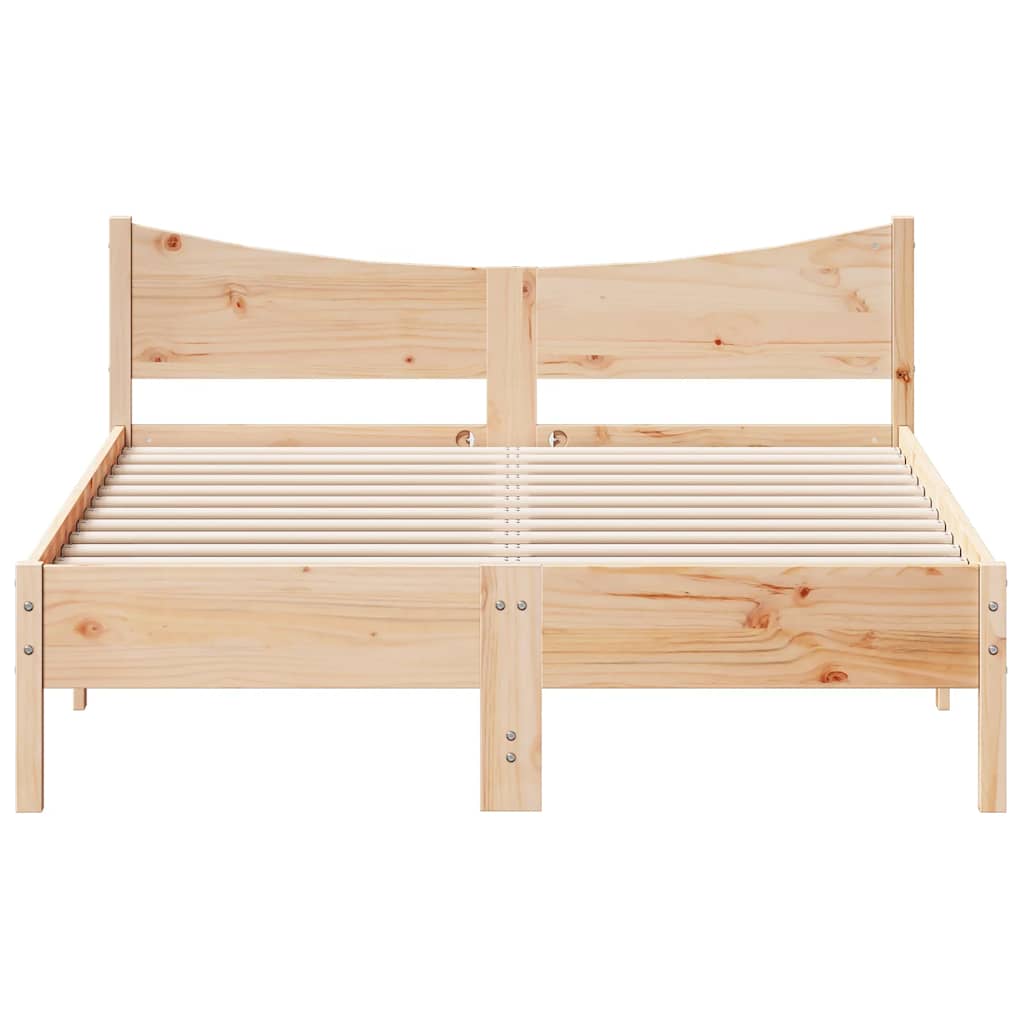 Vidaxl Rama Łóżka Bez Materaca, 135X190 Cm, Lite Drewno Sosnowe