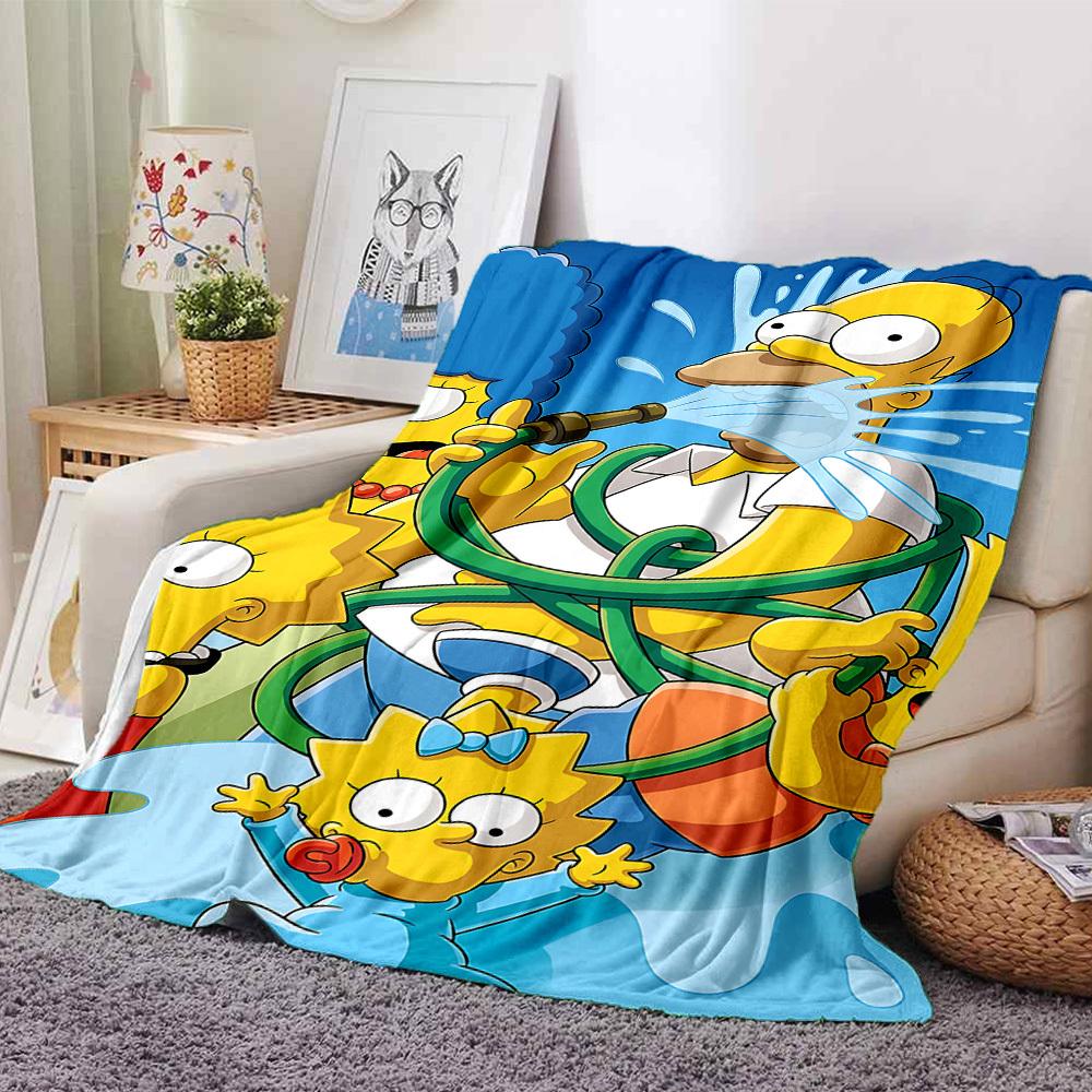 

1pc Homer Lisa Flannel Blanket Soft Cozy All-Season Throw for Bedroom, Sofa, Camping, Travel, Home Decor1102 80cmx120cm(31inx47in)