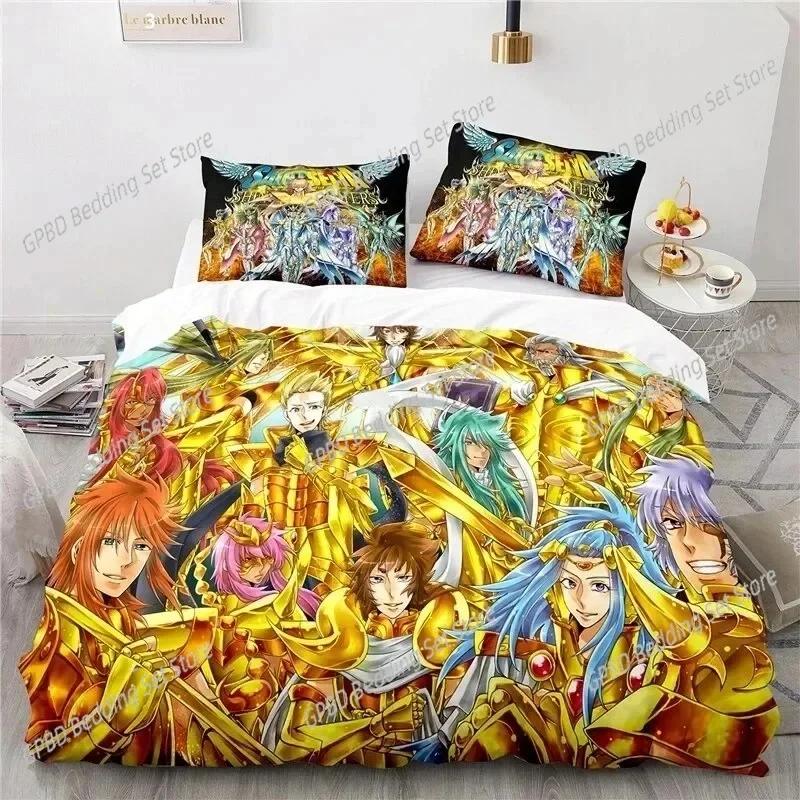 New Anime Saint Seiya LOST CANVAS Comfortable Duvet Quilt Cover Pillowcase Bedding Set Children Bedroom Decoration Home Textile