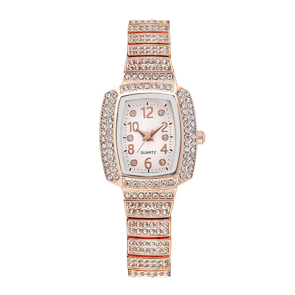 Women's Square Rhinestone Watch with Large Elegant Digital Dial