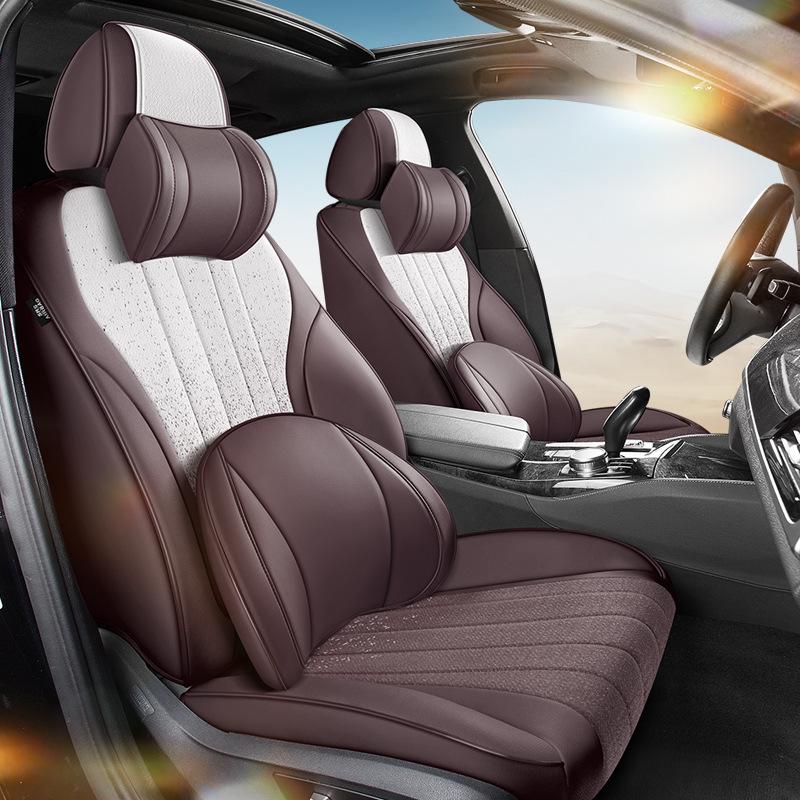 Universal Gradient Linen Car Seat Cushion for Five-Seater Models - Fashionable, Wear-Resistant Interior Fabric