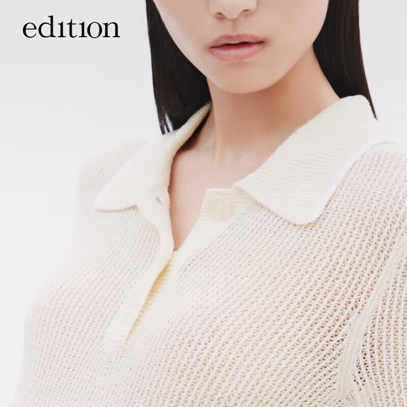 Edition Women's Hollow Knit Polo Top