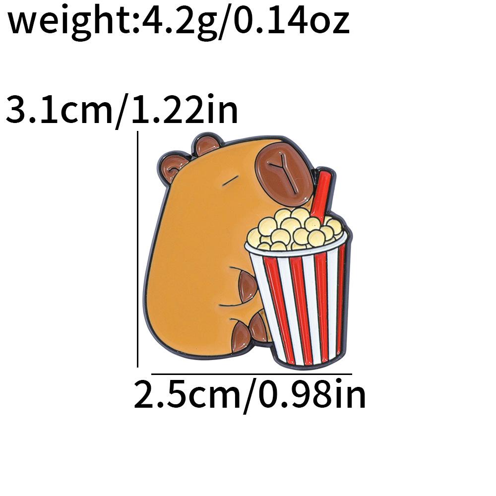 Fun creative personality kapibara metal badge physical shape small capybara alloy brooch