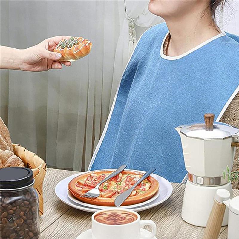 1pcs Anti-fouling Bib for Men and Women Adjustable Reusable The Elderly Apron for Eating When Sick Adult Specific Neck Care Bib