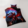 Red Dragon Duvet Cover Set: Ancient Wild Dragon Pattern Bedding, 3D Dragon Double Bed Set, Western Dragon Double Bed Set