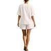 Women's V-Neck Casual Shorts Set - Single Button Front with Tie Waist, Two-Piece Outfit for Summer
