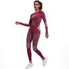 Seamless Yoga Sets Nessaj Women Long Sleeve Gym Fitness Suits Nylon Knitted High Waist Running Sportswear