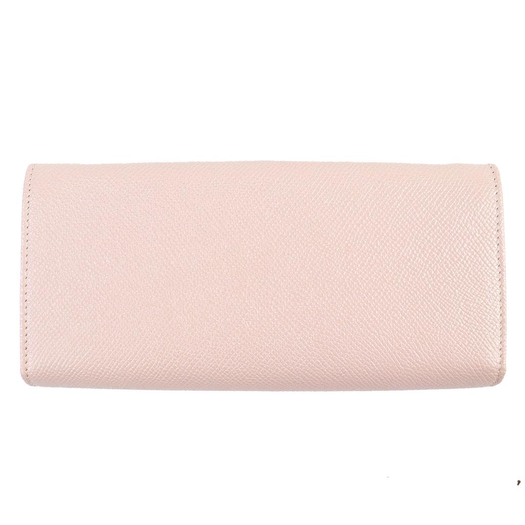 Excellent BVLGARI Purse Circle logo Metal clip flap leather long wallet 288178 Used