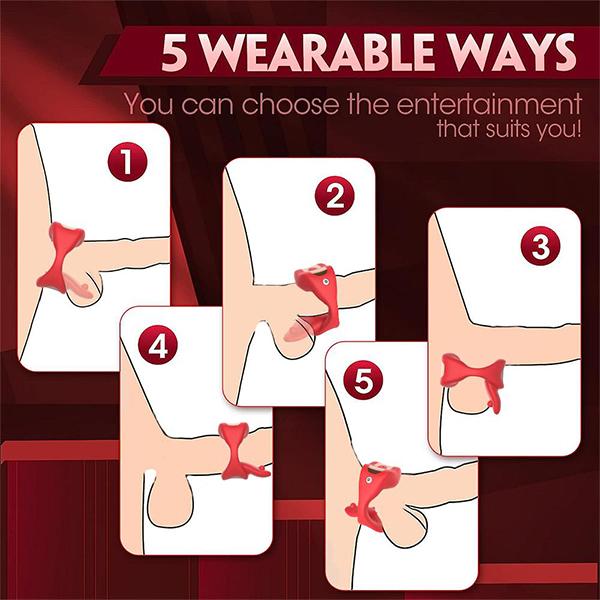 APP Controlled Silicone Penis Vibrating Ring with Tongue Vibration, Vibrating Penis Ring with 10 Vibrations, Adult Sex Toys for Men or Couples