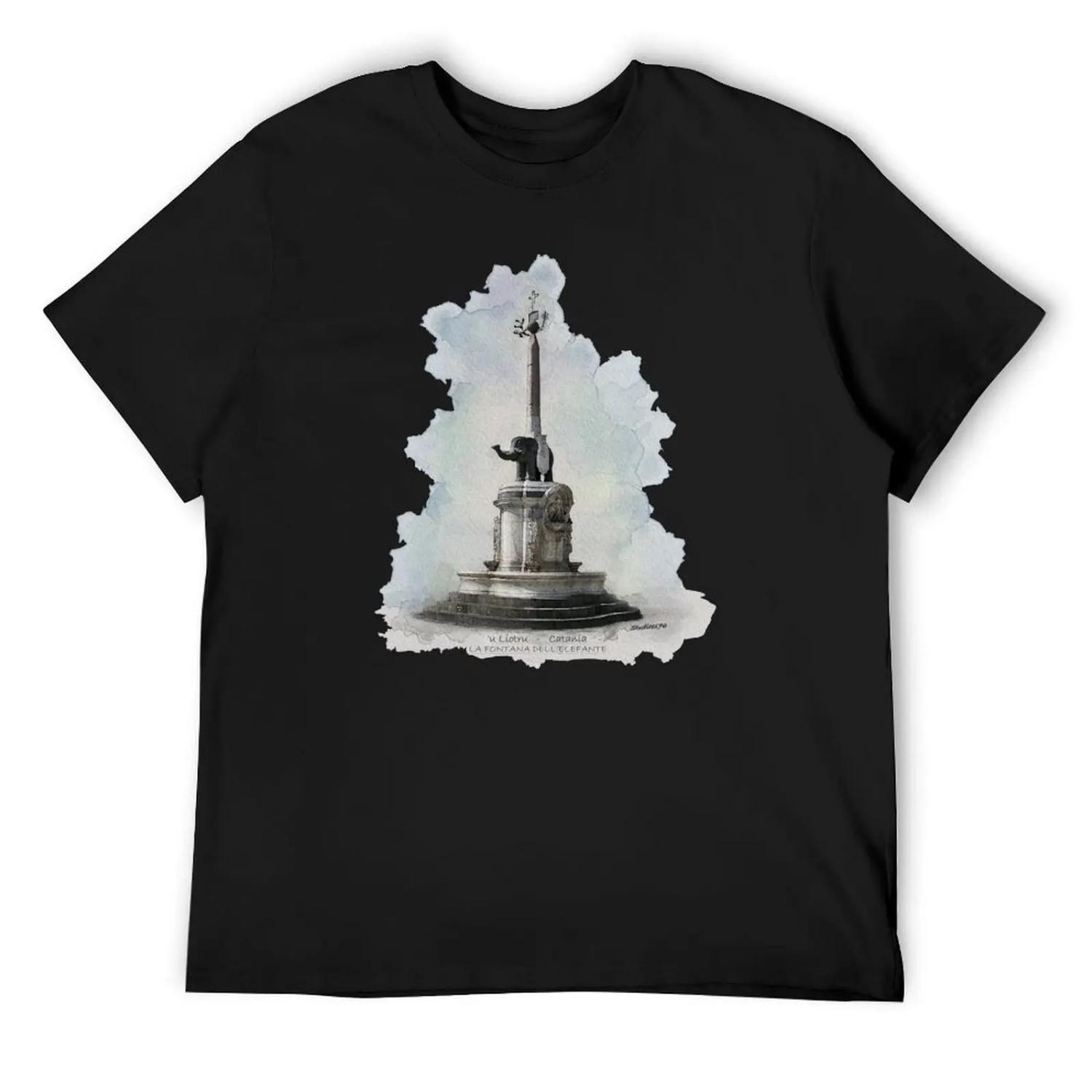 Catania  u Liotru Fontana dell Elefante Sicilia T-Shirt S