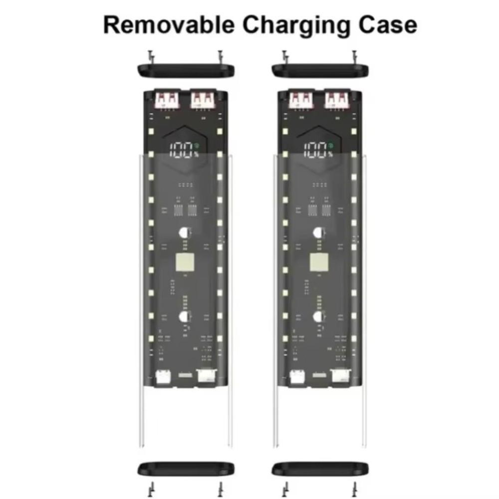 4* 21700 External Battery Pack Transparent Power Bank Holder Battery Storage Box Travel Use