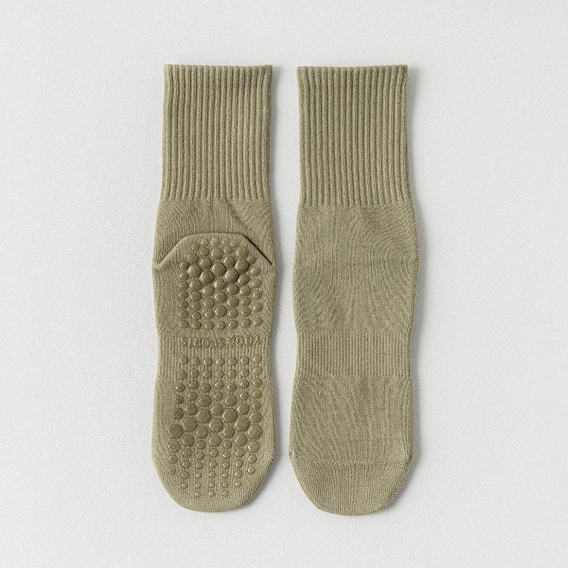 Women's Mid-Calf Non-Slip Pure Cotton Yoga & Pilates Socks