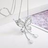 1PC Women's Fashion Y-Shaped Necklace, White Butterfly Necklace, Fashion Long Necklace, Clothing Accessories Necklace Pendant Sweater Chain