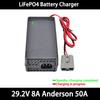 29.2V 8A 10A LiFePO4 Battery Charger For 8S 25.6V 24V LiFePO4 Battery Pack Fast Charger  Equipped with XT60 XT90 plug