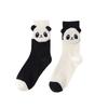 European Niche Socks, Black And White Color-Blocked Cow Three-Dimensional Panda Trend Sports, Wear Pure Cotton Mid-Leg Socks