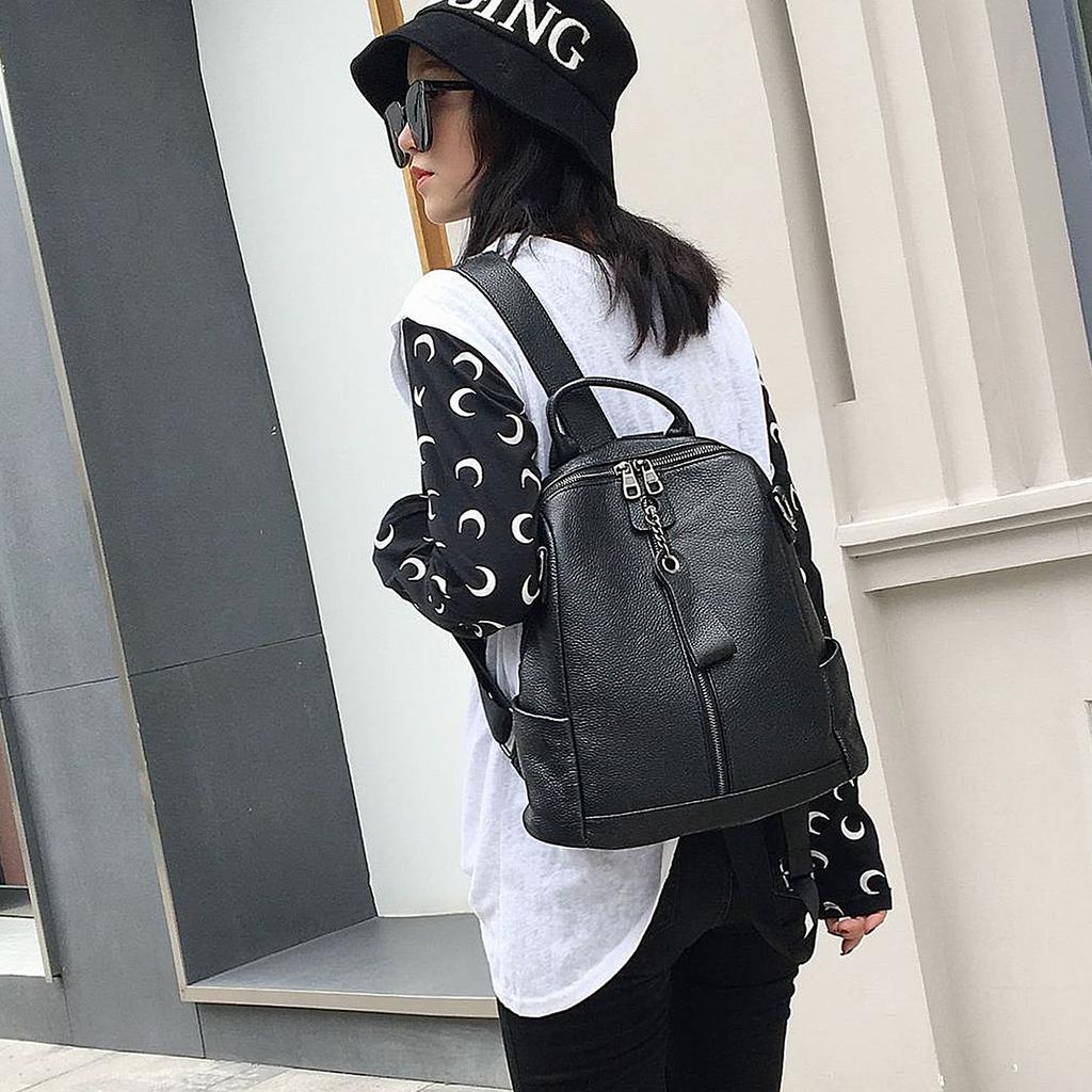 Die erste Schicht aus Rindsleder-Rucksack, große Kapazität, modische koreanische Version des Mama-Rucksacks für Damen