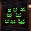 Pumpkin Glow Decal for Walls 2Pcs Halloween Glow-in-the-Dark Wall Stickers, & Ghost Face Decals Indoor Ceiling Door Decor, Light Up