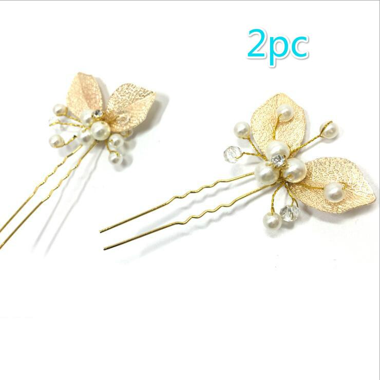 New 3PCS Flower Hairpin Bride Headdress For Women Pearl Mesh U-shaoped Hair Clips Fashion Girls Wedding Hair Accessories Jewelry