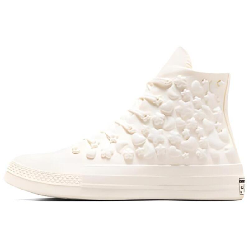 Converse Chuck 70 3D Charms Anti-Slip Abrasion Resistant High Top Espadrilles Women's Beige
