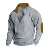 Spring and Autumn Men's Outdoor Casual Embroidery Color Matching Stand-up Collar Long-sleeved Sweater