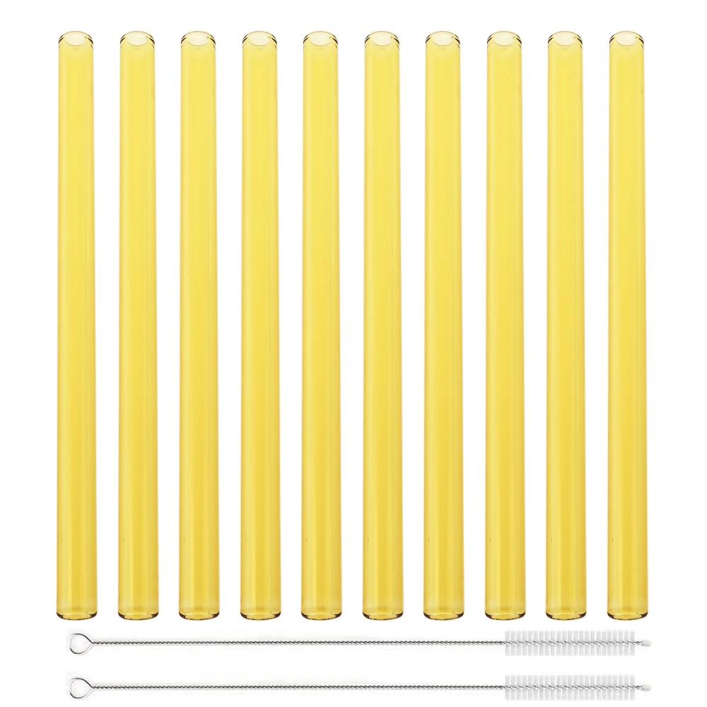 10Pcs Reusable Drinking Straw Glass Straws Eco-friendly High Borosilicate Glass Straw Tube Party Bar Drinkware Bar Accessories