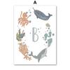 Whales Shark Starfish Shellfish Boat Anchor Wall Art Canvas Painting Nordic Posters And Prints Pictures For Baby Kids Room Decor