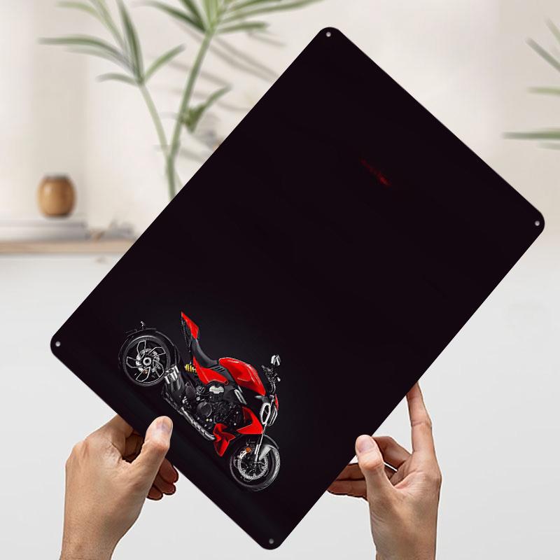Motorcycle Diavel V4 Printed Poster Customized Wall Art Retro Vintage Metal Tin Signs for Home Gaming Room Decoration Aesthetic
