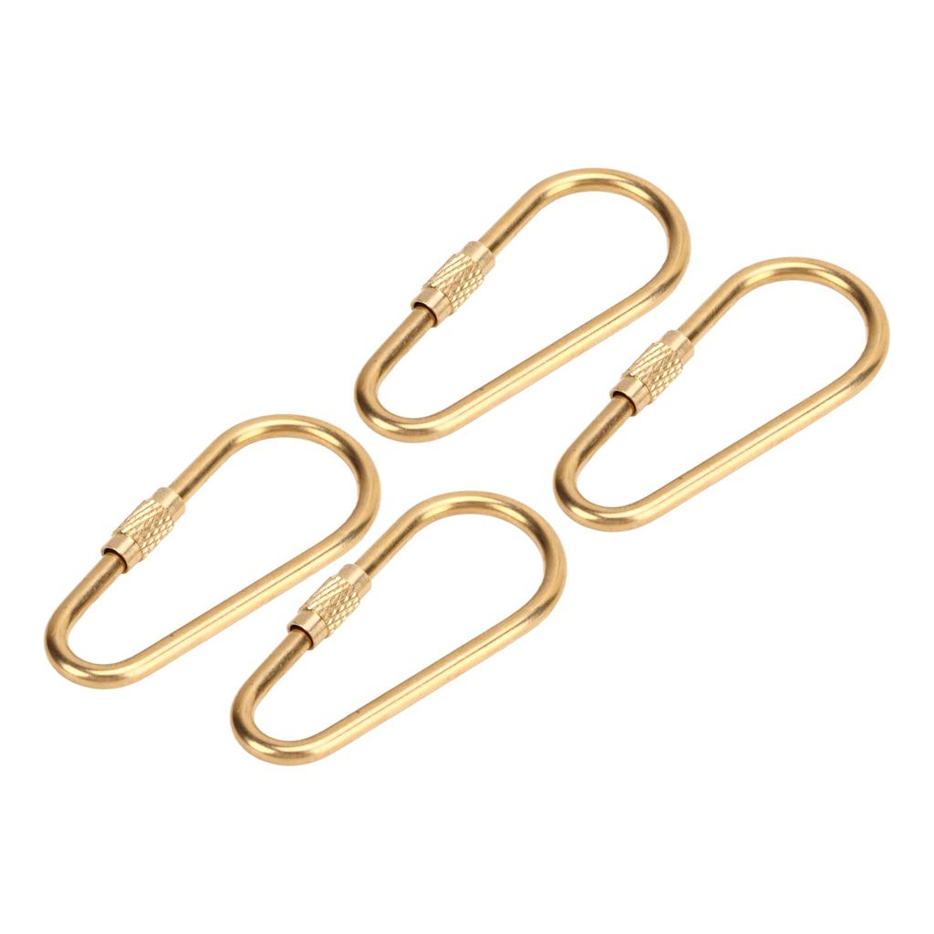 Screw Lock Keychain Hook DIY 4 PCS Brass Screw Lock Clip for Hanging Keys Bottles Connecting Tents