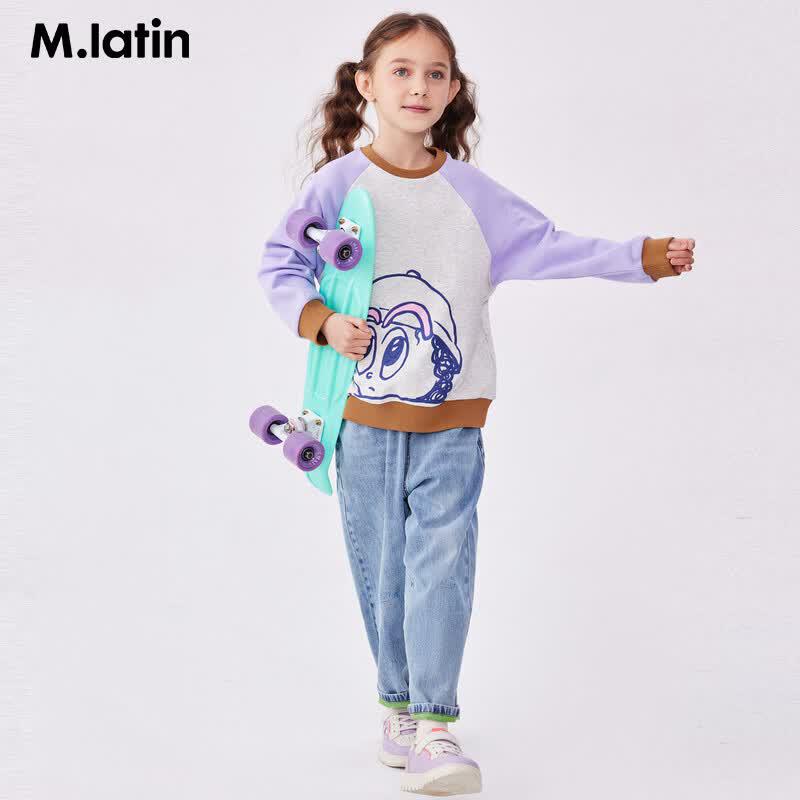 M.Latin Kids' Line Print Color Block Sweatshirt