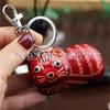 The First Layer Of Cowhide Kitten Keychain Pendant, Locomotive Car Key Chain, Accessories, Bags And Small Pendants Are Cute And Trendy.