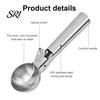 Fruit Scooper Ice Cream Scoop, Stainless Steel with Trigger Non-Slip Handle, Dessert Tool Heavy Duty Metal Scoop for Balls Spoon