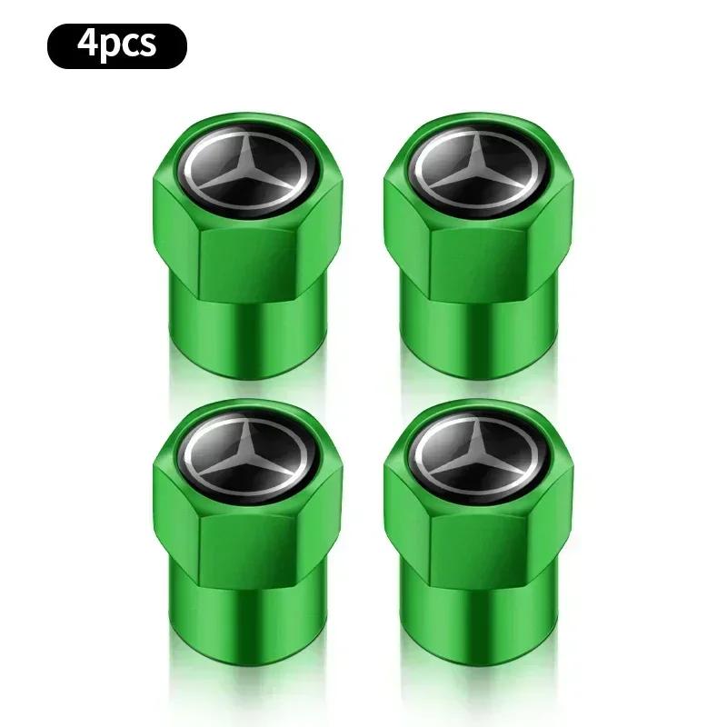 CSC1 4Pcs Metal Car Wheel Tire Air Valve Caps Stem Covers For Mercedes Benz B/C/E/S Class A Class C200L GLC GLE CLA Car accessories