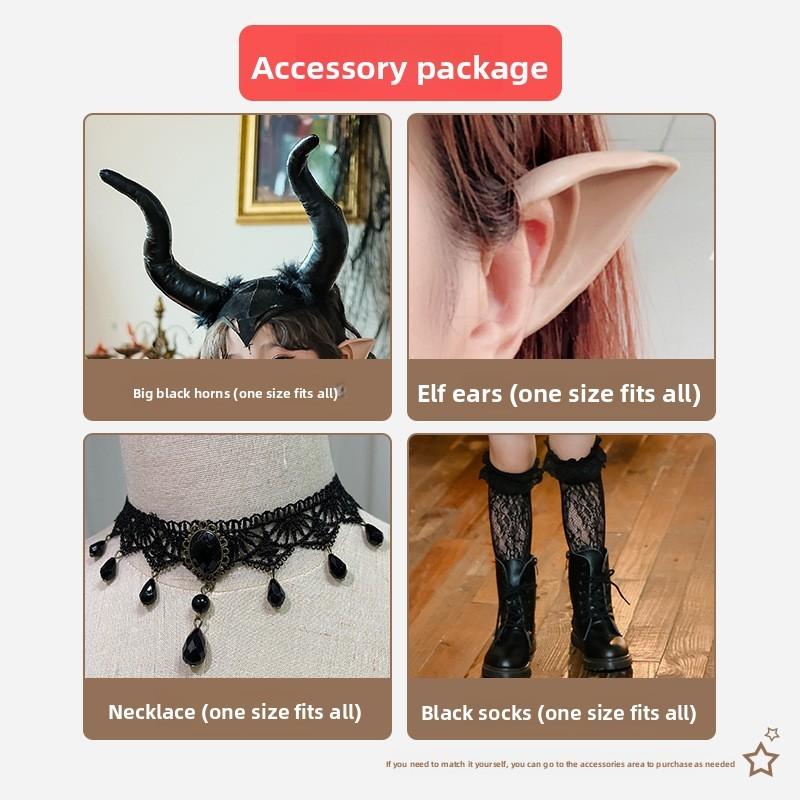 Halloween Child Witch Costume For Kids Children Halloween Cosplay Dress With Lace And Butterfly Bow