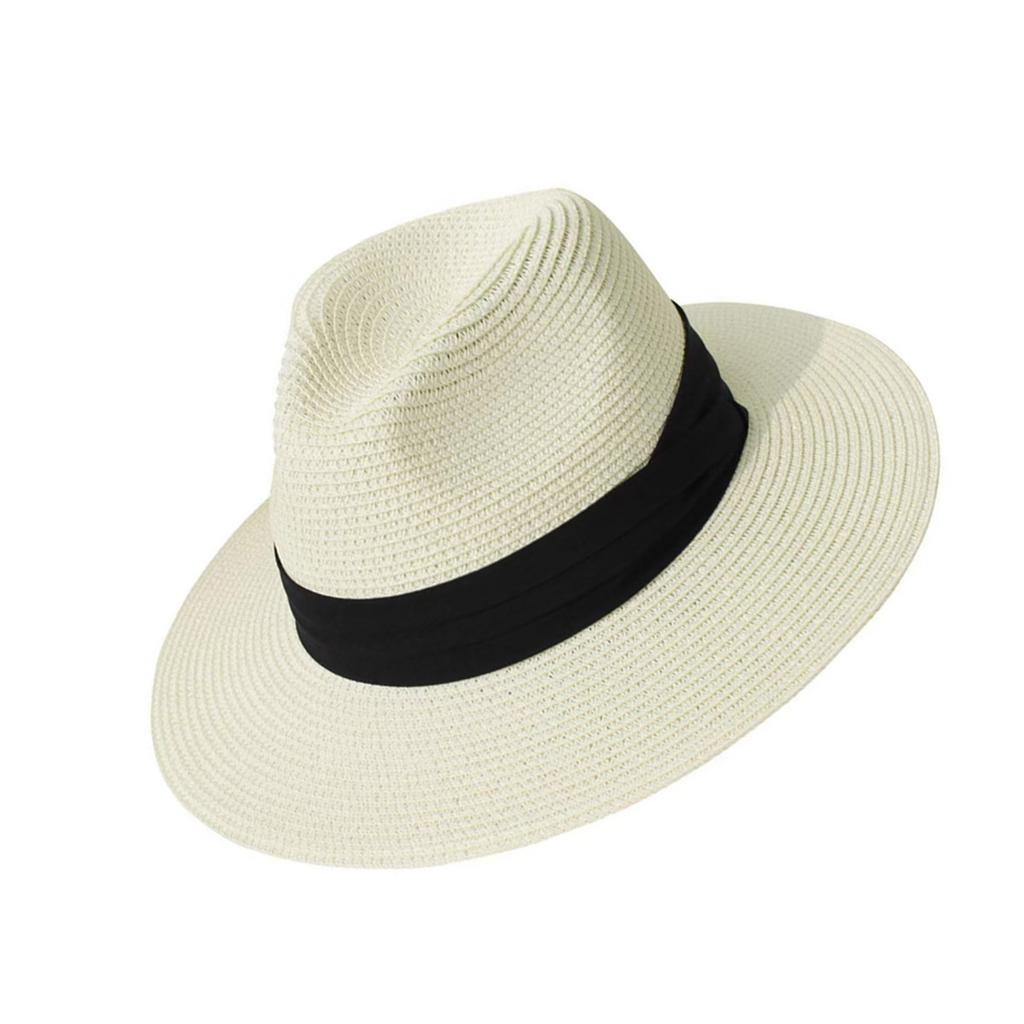Handgemachter Panama Hut Urlaub Sonnenhut für Erwachsene Outdoor-Aktivität Breitkrempiger Strohhut für Strandurlaub und Alltagskleidung